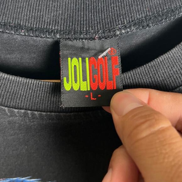 Joligolf Dragon Black Graphic Tee Shirt Size Large Grunge 100% Cotton - Picture 4 of 6